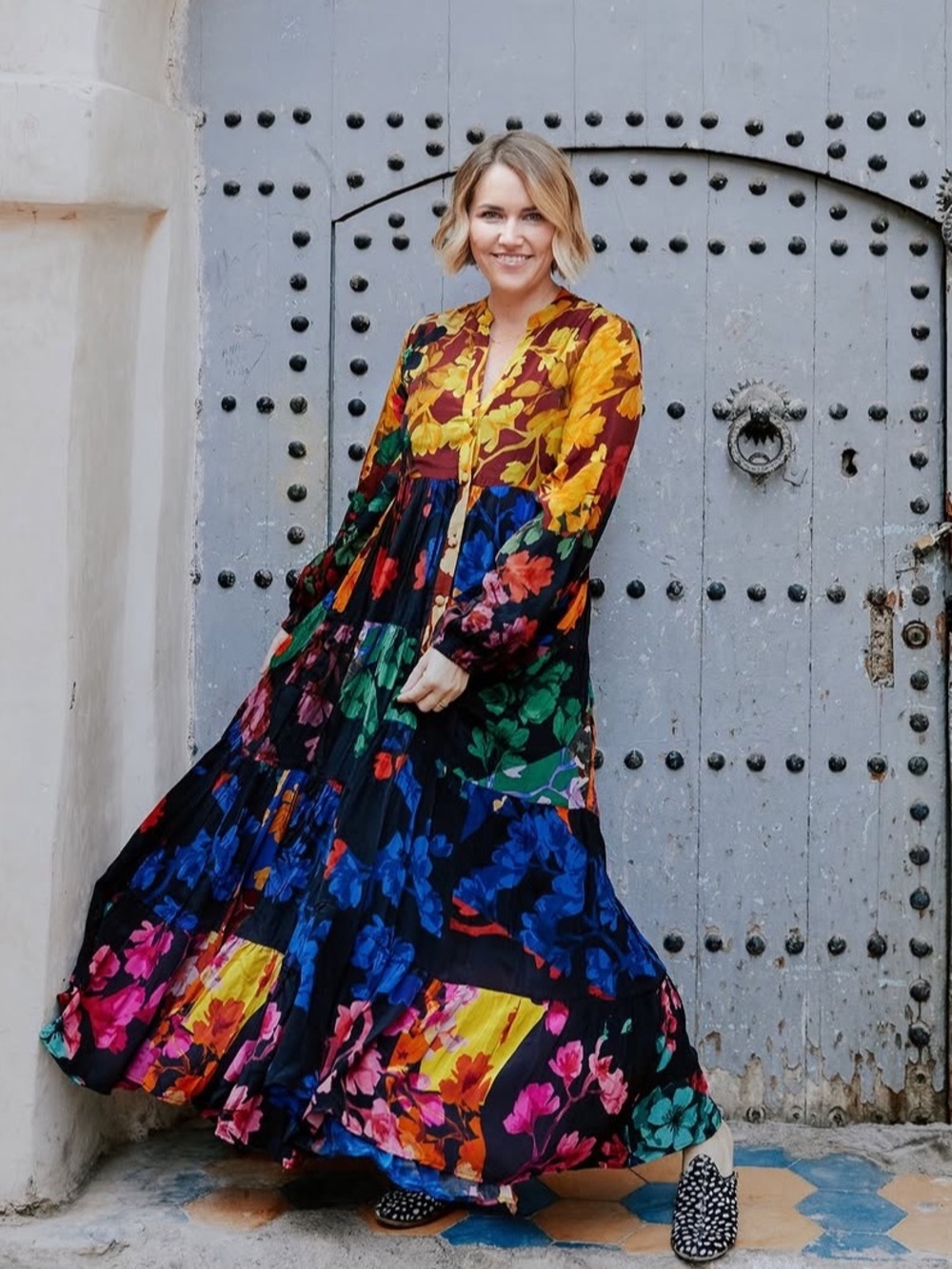 Siddhartha Bansal Button-Front Maxi Dress Anthropologie